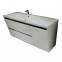Комплект мебели Fancy Marble для ванной комнаты: тумба CYPRUS с умывальником (PEGGY 1250 L/R), LED зеркало с полкой и пенал с корзиной для белья 8