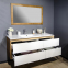 Комплект меблів Fancy Marble для ванної кімнати: тумба 1500L/R з умивальником і дзеркалом 2