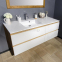 Комплект меблів Fancy Marble для ванної кімнати: тумба 1500L/R з умивальником і дзеркалом 0