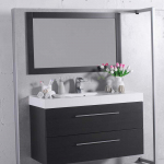 Комплект мебели Fancy Marble для ванной комнаты: тумба Barbados 120 ШН-8 с раковиной Nadja 120 (0212101) c зеркалом в рамке Венге