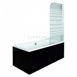 Душова шторка на ванну Besco PMD ambition 1S 75х130 з полосами хром