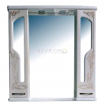Зеркальный шкафчик Olvio (Atoll) Barcelona 95 rame (белое дерево, патина медь)
