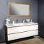 Комплект мебели Fancy Marble для ванной комнаты: тумба 1500L/R с умывальником и зеркалом